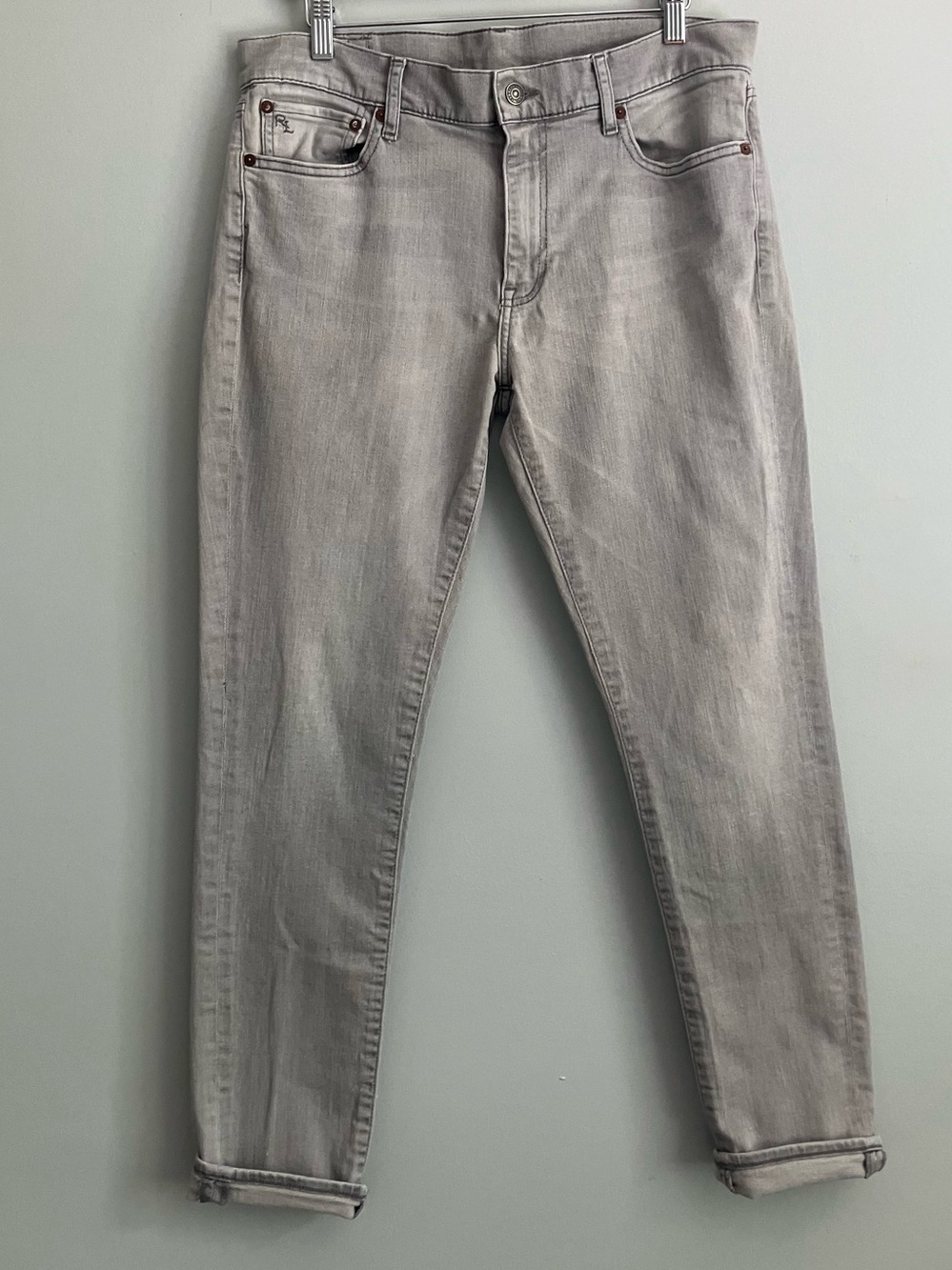 RALPH LAUREN POLO Light Grey Tompkins Skinny Midrise Jeans Size 32